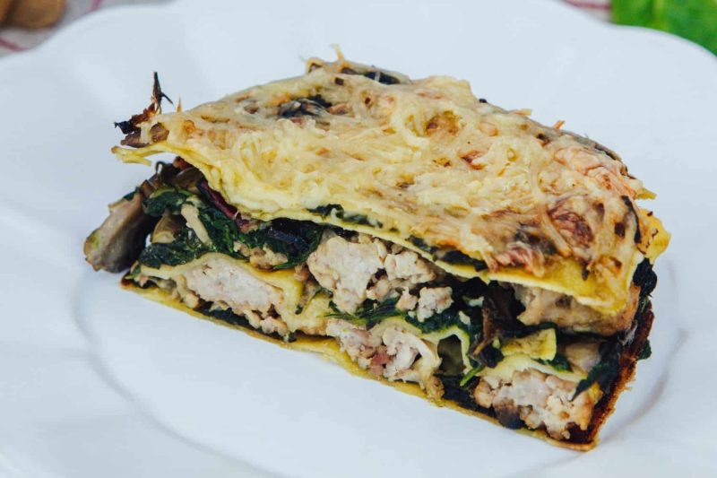 Lasagnes de veau aux épinards et champignons