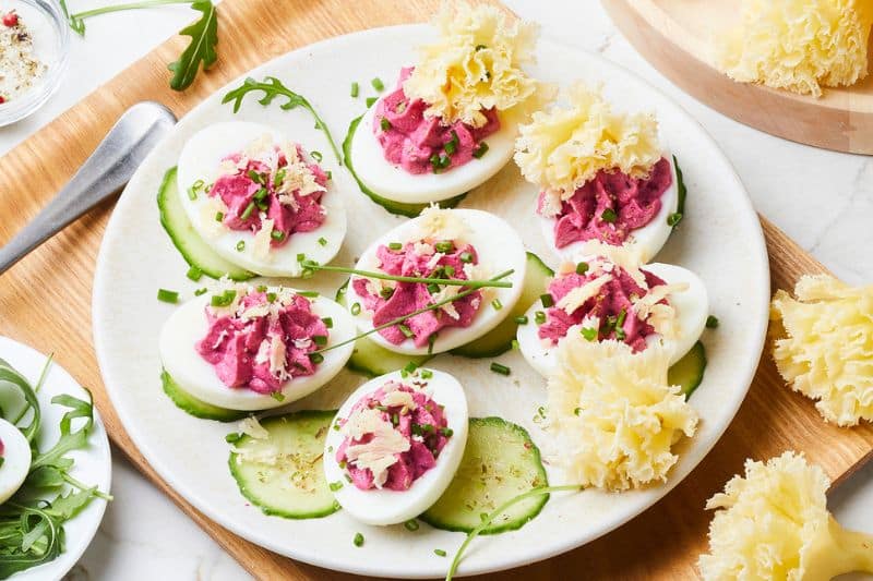 Oeufs mimosa à la Tête de Moine