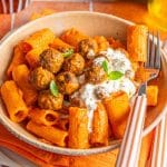 Vodka pasta et meatballs