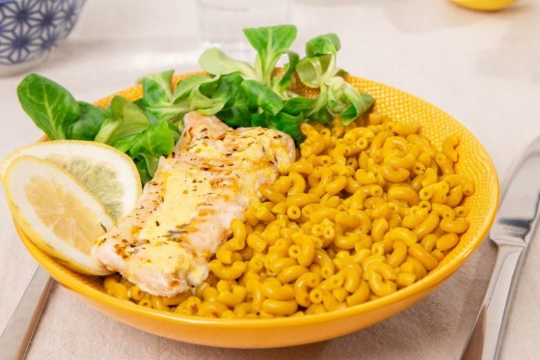 Cabillaud et coquillettes Curry