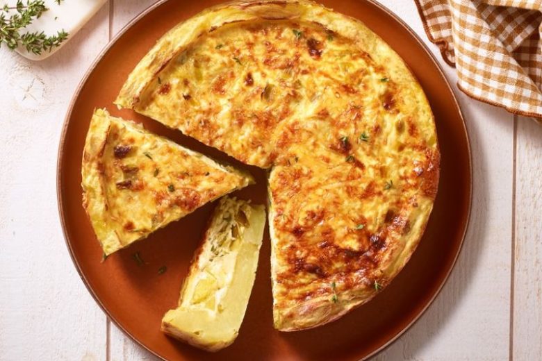 Quiche de pommes de terre aux poireaux