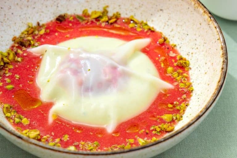 Raviole sucrée pistache