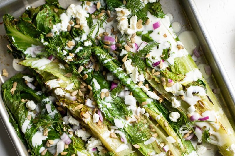 Salade romaine grillée