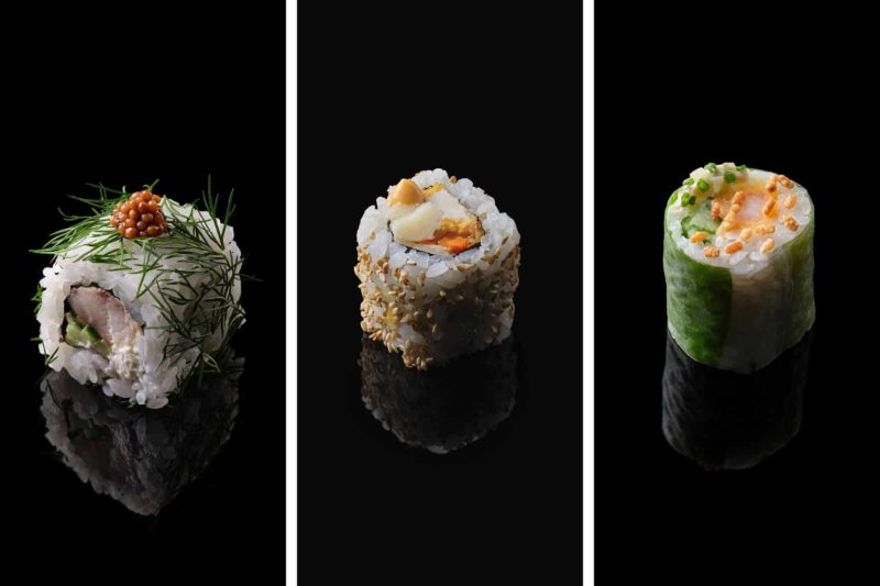 Saba Moutarde, California Kimchicken et Crevettes Nanban