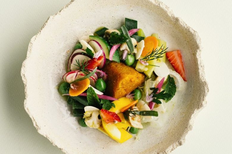 Salade de légumes et tartare de carottes