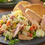 Salade de riz et mayonnaise au pesto