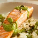 Saumon à la crème de pistache