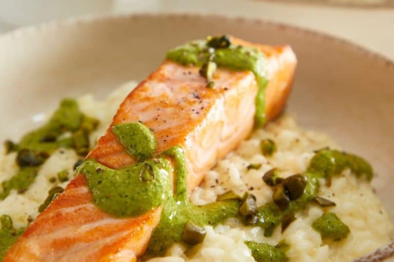 Saumon à la crème de pistache