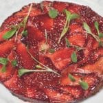 Tarte à la fraise aux jeunes pousses