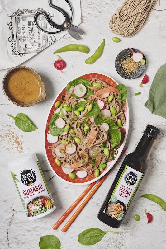 recette de Salade soba au saumon fumé