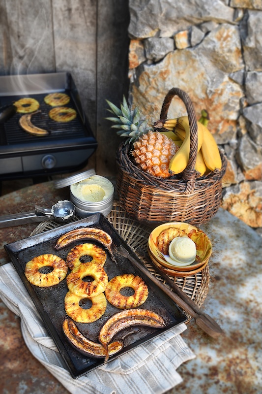 recette Ananas et bananes grillées