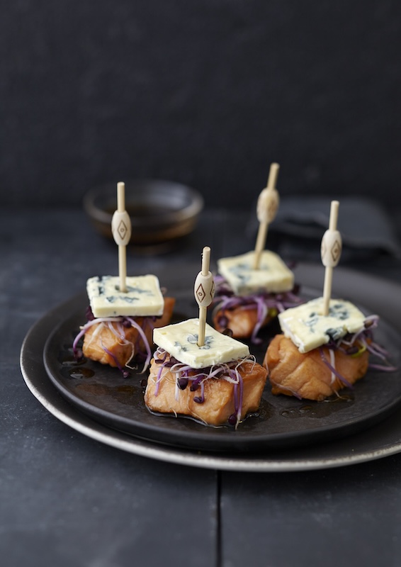 recette de Bouchées de saumon et Bresse Bleu