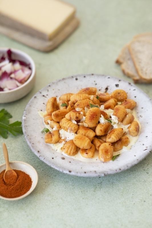 recette de Gnocchi au chorizo à la crème de Comté