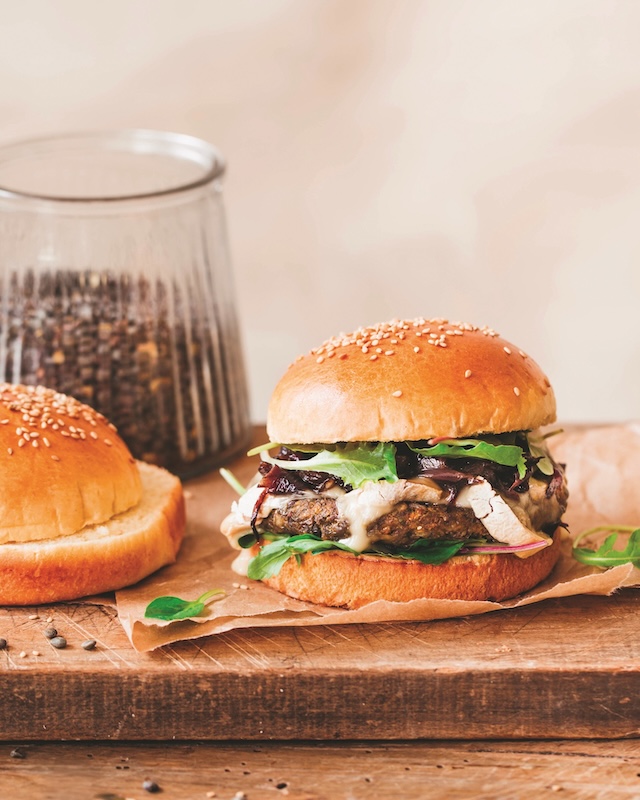 recette de Burger aux galettes de légumes et Reblochon