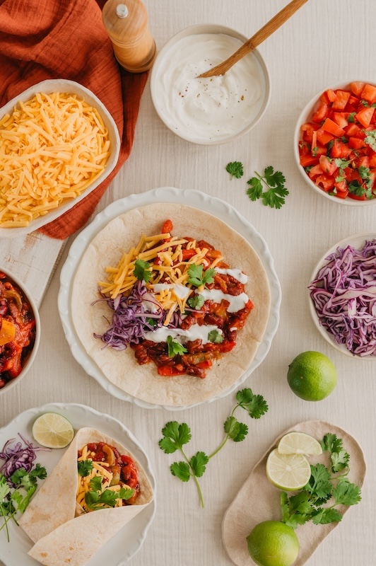 recette de Fajitas aux poivrons et pickles