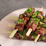 Brochettes de bœuf teriyaki et piment
