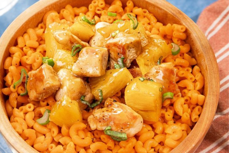 Poulet à l’ananas et coquillettes spicy