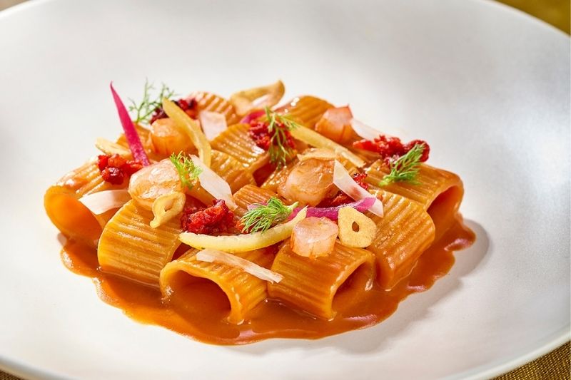 Mezzati à la bisque de crevettes