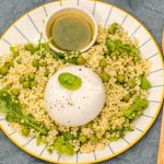 Perles aux petits pois et Burrata