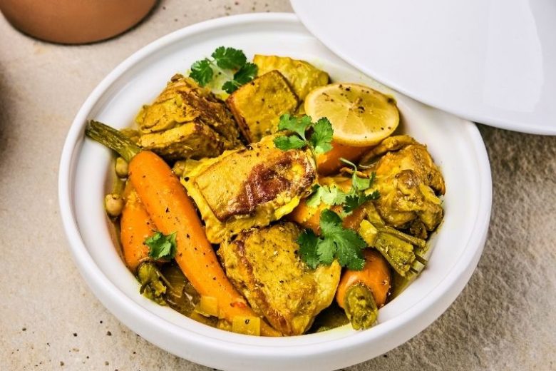 Tajine printanier de flanchet de veau