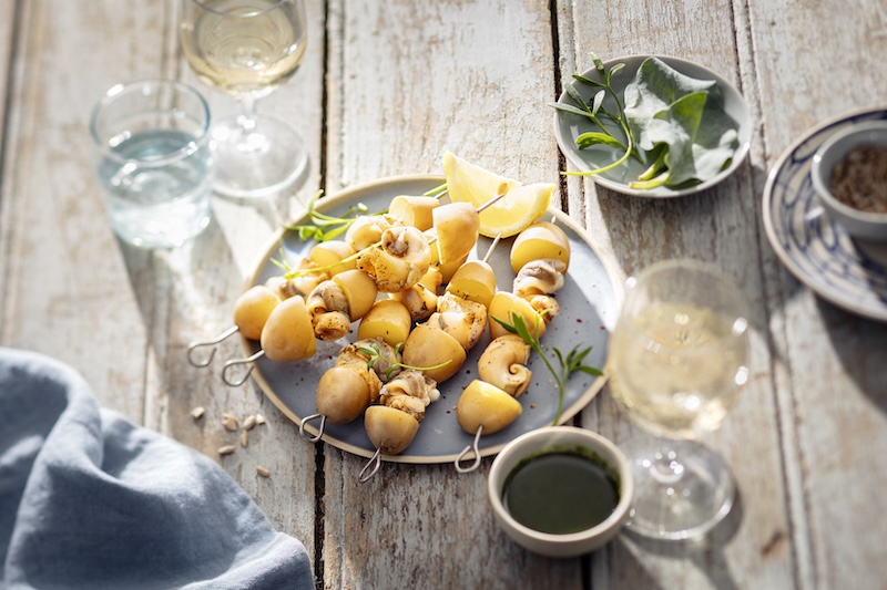 Brochettes de primeurs de Noirmoutier et bulots
