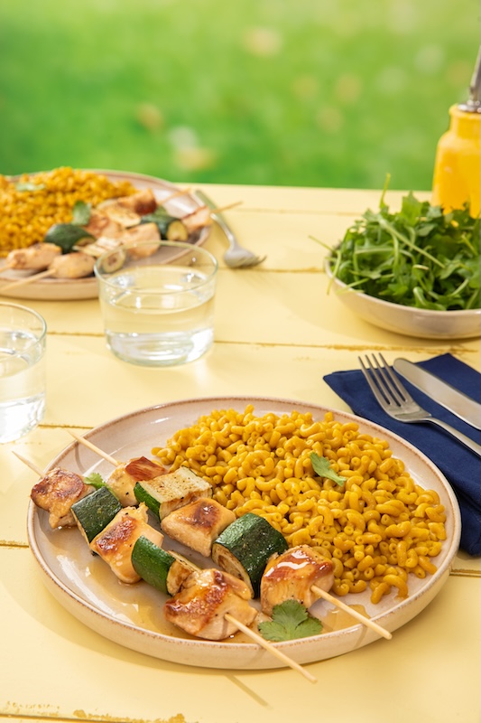 recette de Brochettes de poulet au miel et courgettes