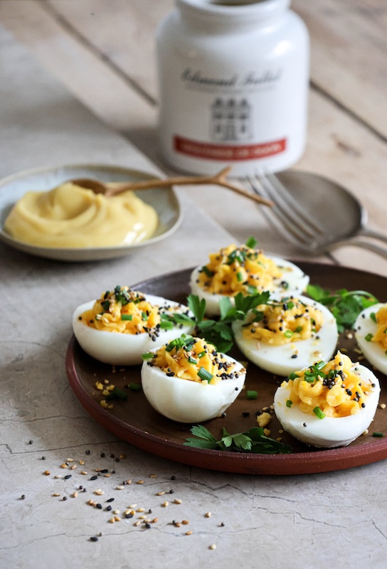 recette Oeufs mimosa aux graines de moutarde