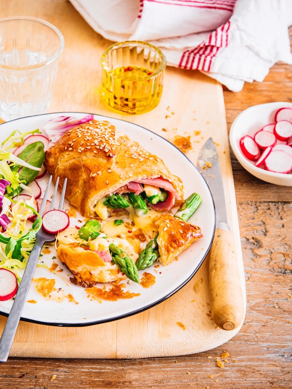 recette de Feuilletés aux asperges et au jambon