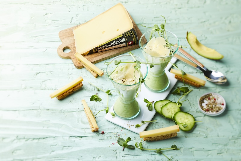 recette de Gaspacho vert et copeaux d’Appenzeller