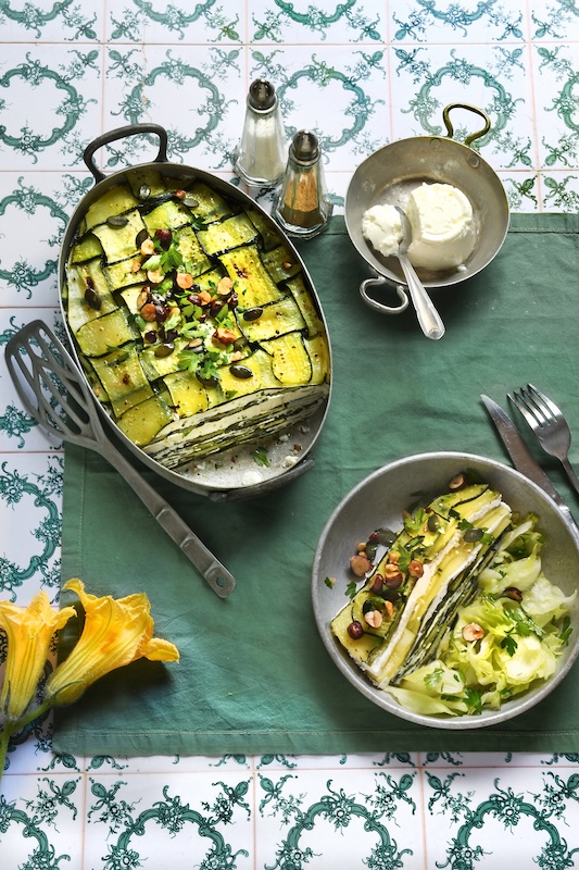 recette de Lasagnes de courgettes et faisselle