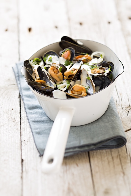 recette de Moules à la crème de Reblochon