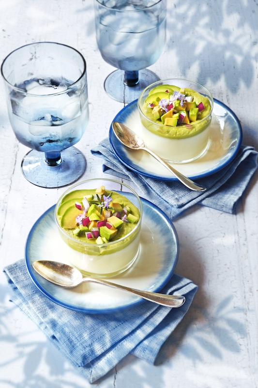 recette de Pana cotta au chèvre et guacamole