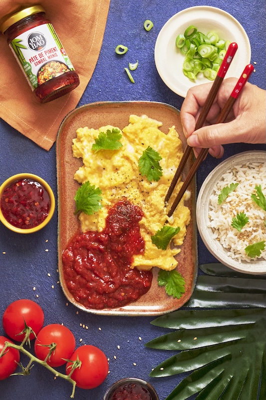recette Oeufs brouillés à la pâte de piment