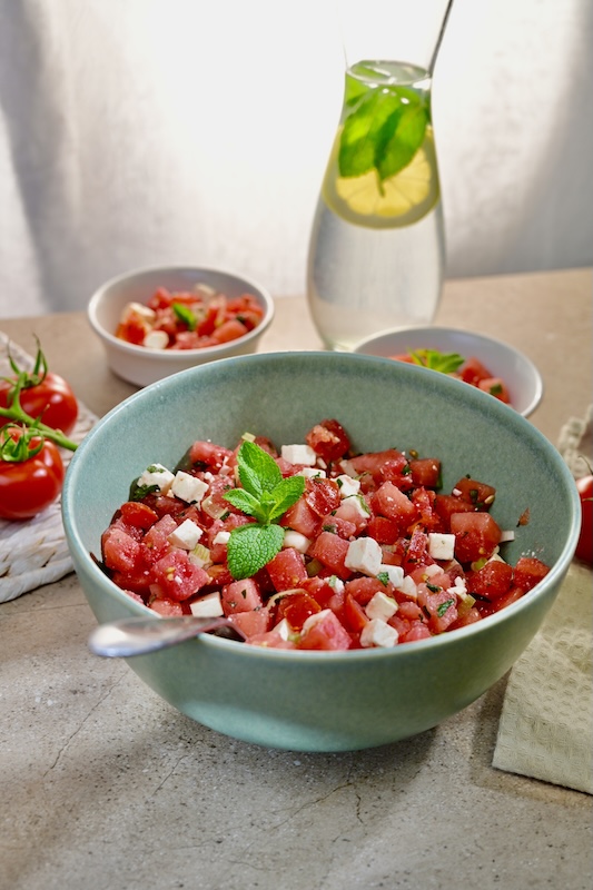 recette de Salade pastèque tomates feta