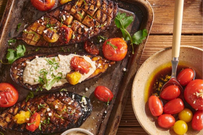 Aubergine grillée à la sauce tamarin