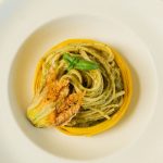 Linguine aux courgettes jaunes et pesto