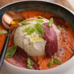 Magret fumé burrata et gaspacho