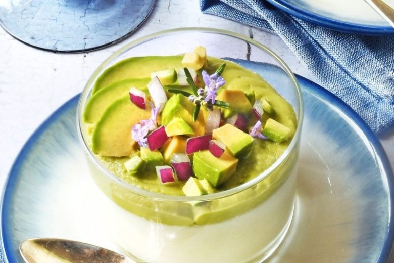 Panna cotta au chèvre et guacamole