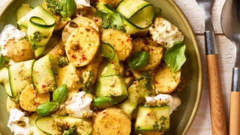 Salade de primeurs courgette et burrata