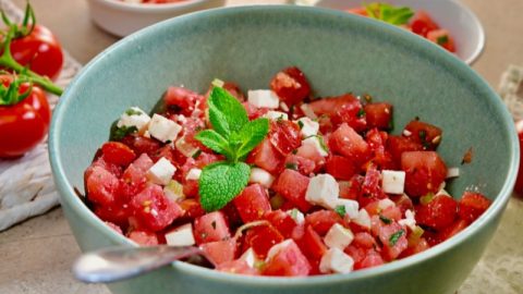 Salade pastèque tomates feta