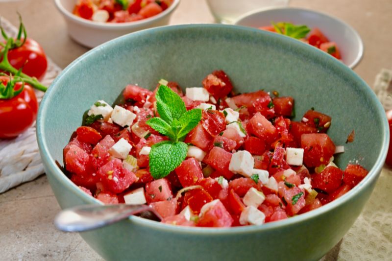 Salade pastèque tomates feta