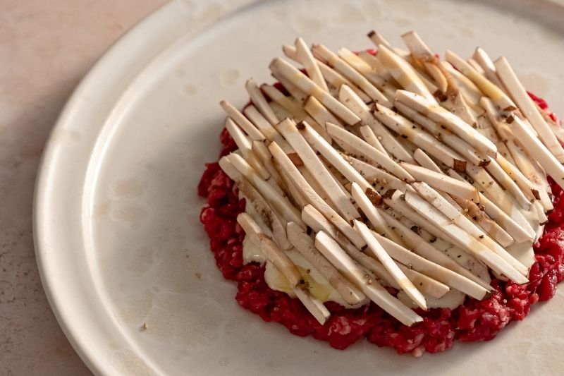 Tartare de bœuf crème aux anchois
