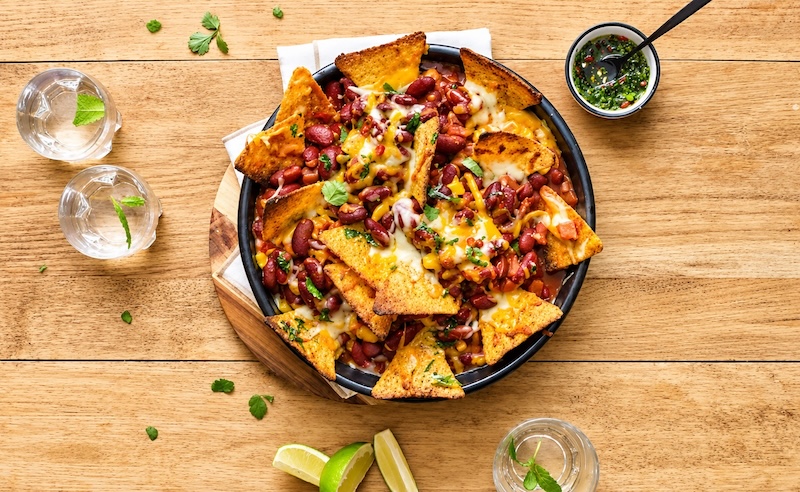 recette de Nachos gratinés aux haricots rouges