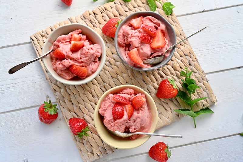 recette de Glace aux fraises sans sorbetière