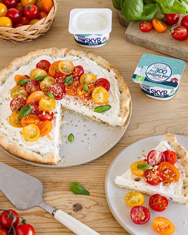 recette de Tarte fraîche aux tomates et Skyr