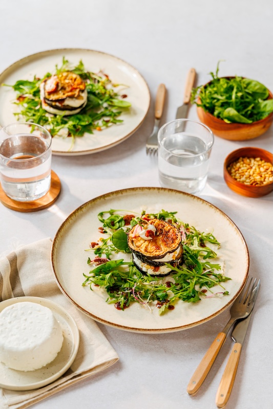 recette de Millefeuille d’aubergine au fromage frais
