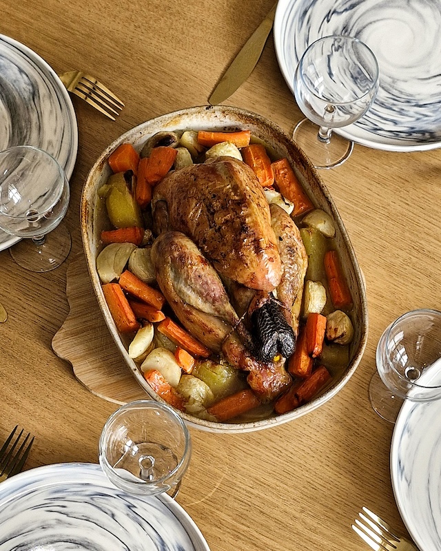 recette de Pintade farcie aux petits-suisses
