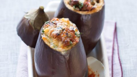 Aubergines farcies au Reblochon et à l’agneau