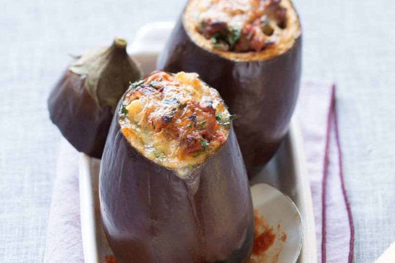 Aubergines farcies au Reblochon et à l’agneau