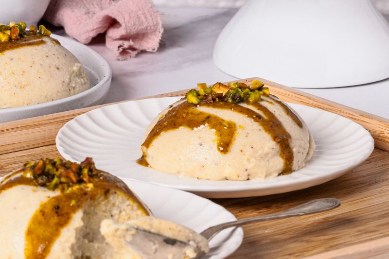 Budino protéiné à la pistache